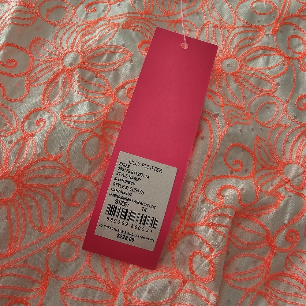 Lilly Pulitzer NWT Ellen Embroidered Dress 14 - Picture 7 of 7